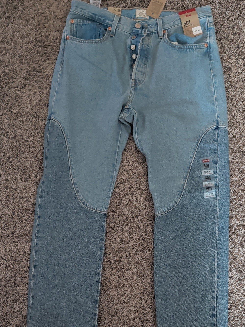 Levi's Two-Tone Light Blue Slim Straight Jeans